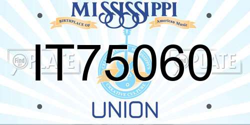 IT75060 Mississippi License Plate