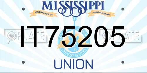 IT75205 Mississippi License Plate