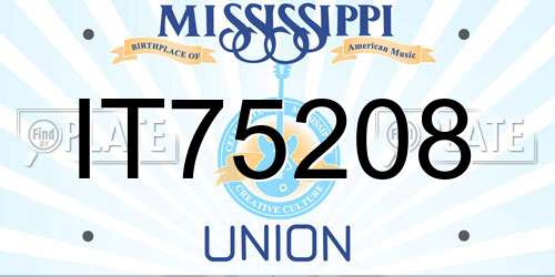 IT75208 Mississippi License Plate