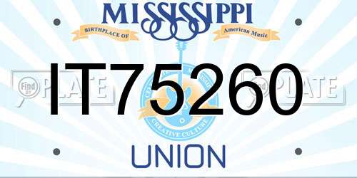 IT75260 Mississippi License Plate