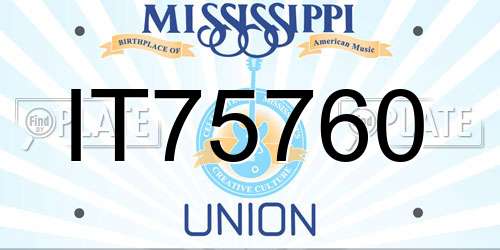 IT75760 Mississippi License Plate