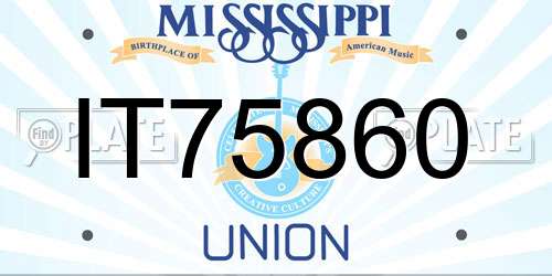 IT75860 Mississippi License Plate