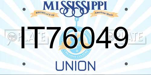 IT76049 Mississippi License Plate