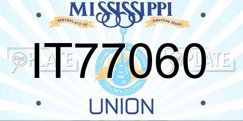 IT77060 Mississippi License Plate