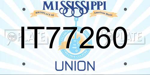 IT77260 Mississippi License Plate