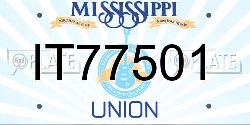 IT77501 Mississippi License Plate