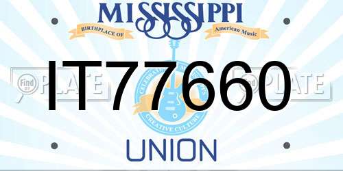 IT77660 Mississippi License Plate