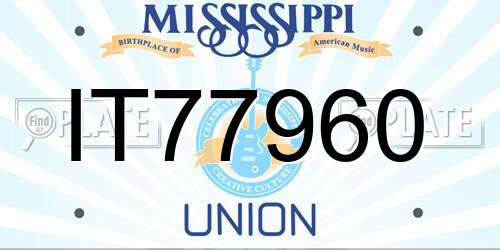 IT77960 Mississippi License Plate