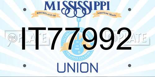 IT77992 Mississippi License Plate
