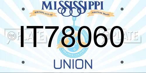 IT78060 Mississippi License Plate