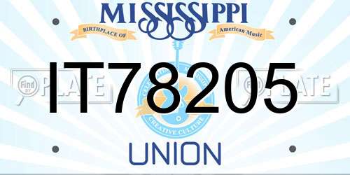 IT78205 Mississippi License Plate