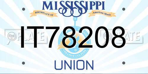 IT78208 Mississippi License Plate