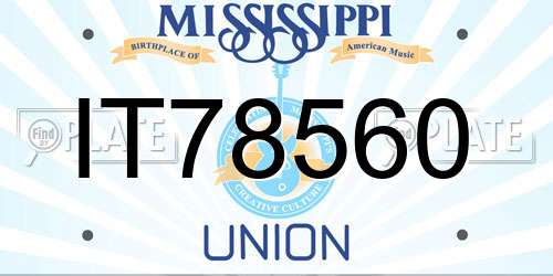 IT78560 Mississippi License Plate