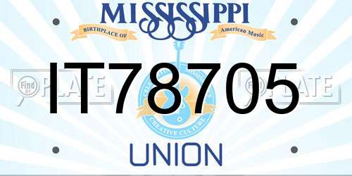 IT78705 Mississippi License Plate