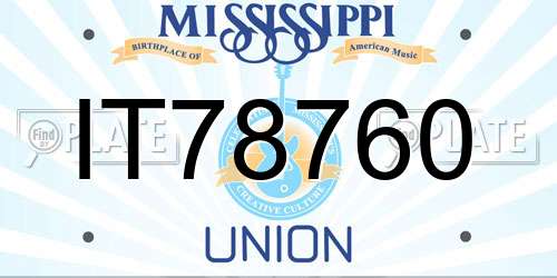 IT78760 Mississippi License Plate