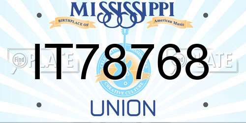 IT78768 Mississippi License Plate