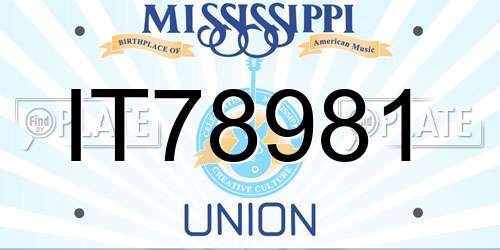 IT78981 Mississippi License Plate