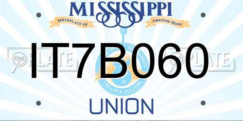 IT7B060 Mississippi License Plate