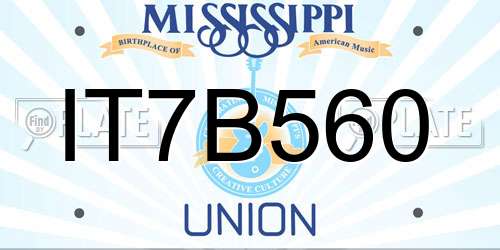 IT7B560 Mississippi License Plate