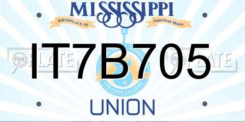 IT7B705 Mississippi License Plate