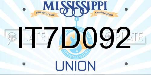 IT7D092 Mississippi License Plate