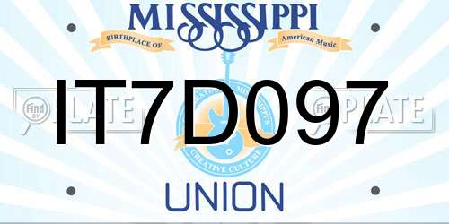 IT7D097 Mississippi License Plate