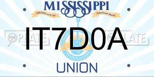 IT7D0A Mississippi License Plate
