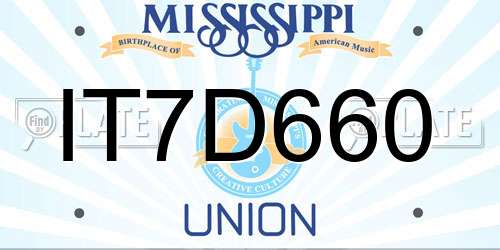 IT7D660 Mississippi License Plate