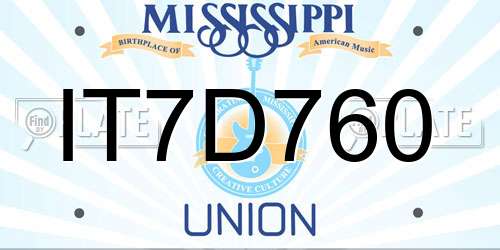 IT7D760 Mississippi License Plate