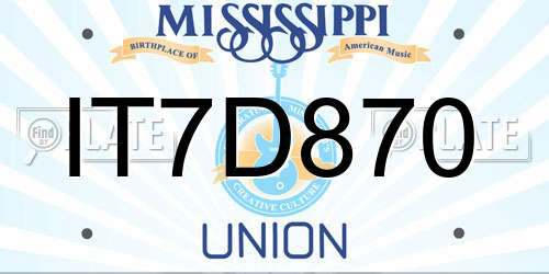IT7D870 Mississippi License Plate