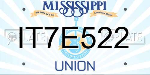 IT7E522 Mississippi License Plate