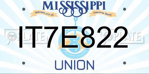 IT7E822 Mississippi License Plate