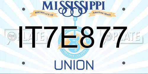 IT7E877 Mississippi License Plate