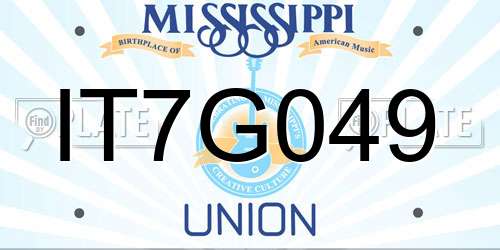 IT7G049 Mississippi License Plate