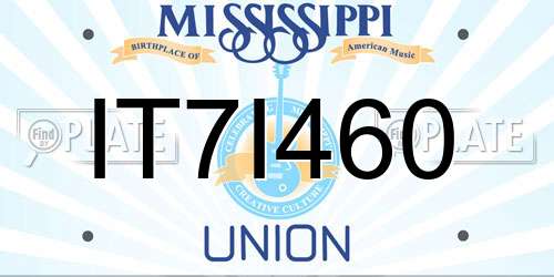 IT7I460 Mississippi License Plate