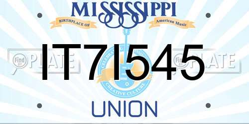 IT7I545 Mississippi License Plate