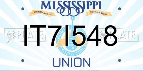 IT7I548 Mississippi License Plate
