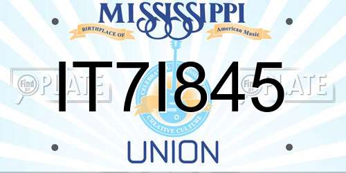 IT7I845 Mississippi License Plate