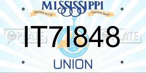 IT7I848 Mississippi License Plate