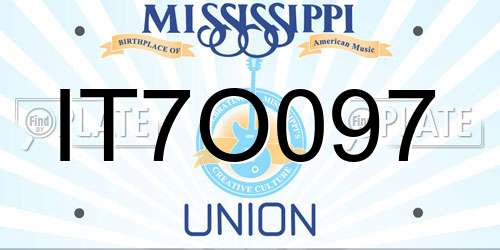 IT7O097 Mississippi License Plate