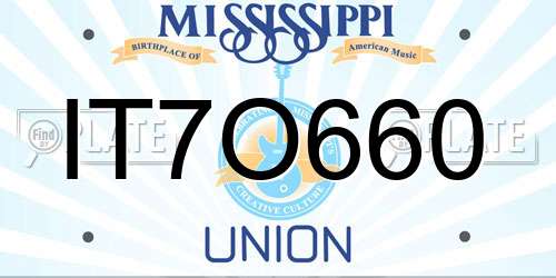 IT7O660 Mississippi License Plate