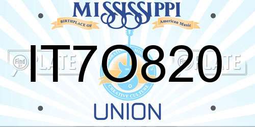 IT7O820 Mississippi License Plate