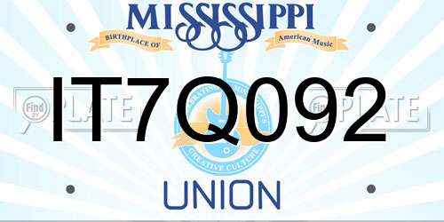 IT7Q092 Mississippi License Plate