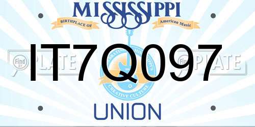 IT7Q097 Mississippi License Plate