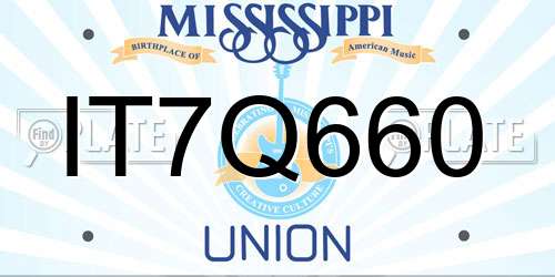 IT7Q660 Mississippi License Plate