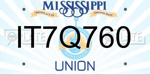 IT7Q760 Mississippi License Plate