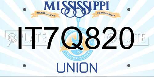 IT7Q820 Mississippi License Plate