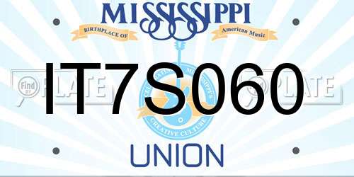IT7S060 Mississippi License Plate