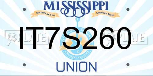 IT7S260 Mississippi License Plate