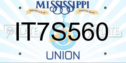 IT7S560 Mississippi License Plate
